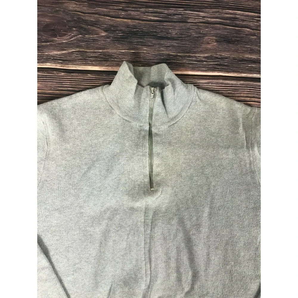 Asos Mens Size Medium Gray 1/4 Zip Long Sleeve Sweater‎ Top Collared